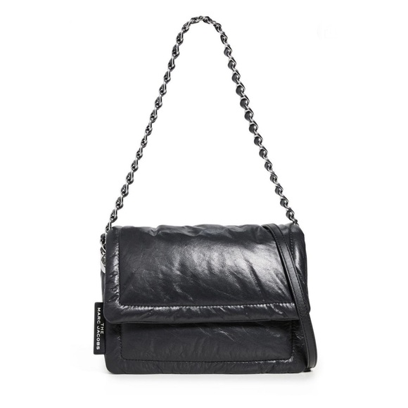 New! MARC JACOBS The Pillow Leather Bag in Black in Black - Picture 5 of 13